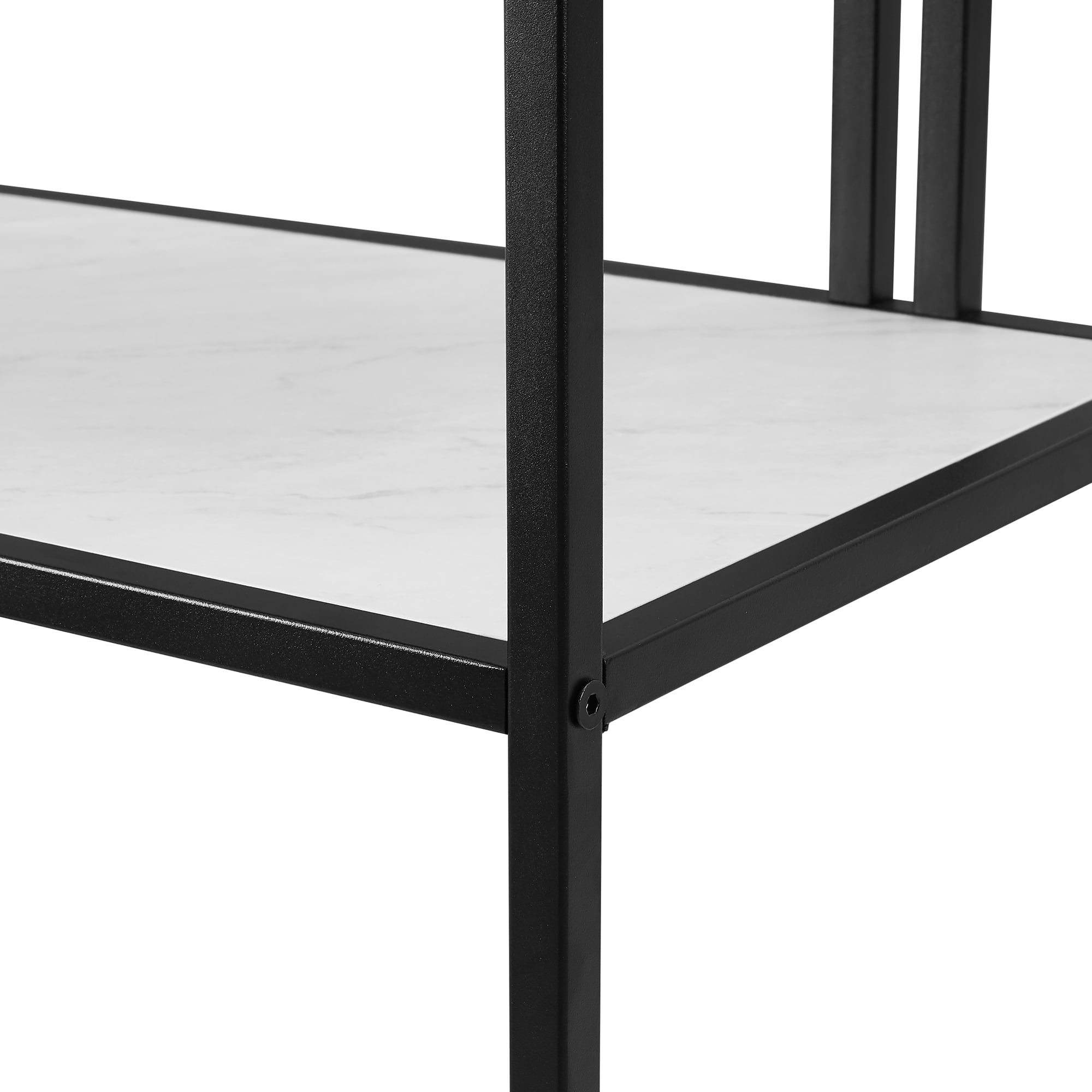Manor Park Modern Arch Open Bookcase, White Faux Marble
