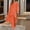 Orange, variant on Oplxuo Fall 2 Piece Outfits for Women Cotton Linen Oversized High Low Tunic Shirt with Long Pants Matching Lounge Tracksuit
