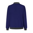 thumbnail image 4 of Women Lightweight Jacket Casual Zip Up Long Sleeve Coat Spring Fall Solid Color Trendy Work Clothes With Pockets Dark Blue M, 4 of 5