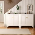thumbnail image 6 of Buffet Cabinet with Storage, 33" H Metal Sideboard Cabinet 2 Doors, White Kitchen Pantry with Adjustable Shelf, Coffee Bar Cabinets, Small Sideboard Storage for Kitchen, Living Room, Office, 6 of 9