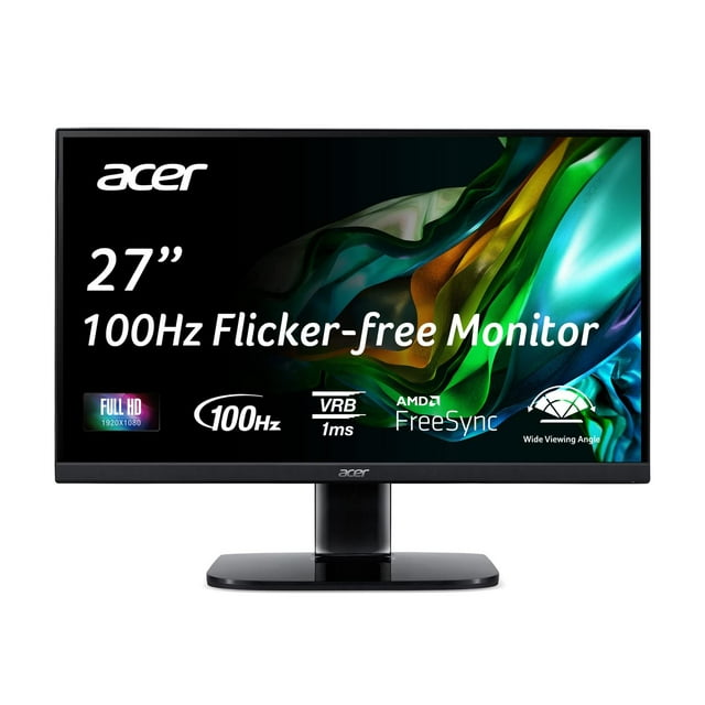 Monitor Acer KB272 Hbi negro de 27 Pulgadas Full HD para Juegos con AMD FreeSync para Oficina
