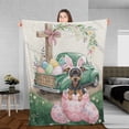 thumbnail image 3 of Easter Egg Miniature Pinscher Bunny Ear Welcome Spring Truck Cozy Fleece Blanket Mini Pin Dog Lover Warm Soft Throw Blanket - 12002, 3 of 5