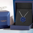 thumbnail image 5 of Gem Stone King 925 Sterling Silver and 10K Yellow Gold Blue Sapphire Pear Shape Flower Pendant Necklace for Women (3.06 Cttw, 6X4MM, Gemstone Birthstone, with 18 inch Chain), 5 of 6