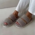 thumbnail image 4 of ZELAND Women's Faux Lamb Wool Platform Slippers - Trendy Sherpa Open Toe House Shoes, Soft Fuzzy Thick Sole Indoor Outdoor Mules, Chic Winter Warm Fleece Slides for Ladies & Teens, Anti-Slip, 4 of 9