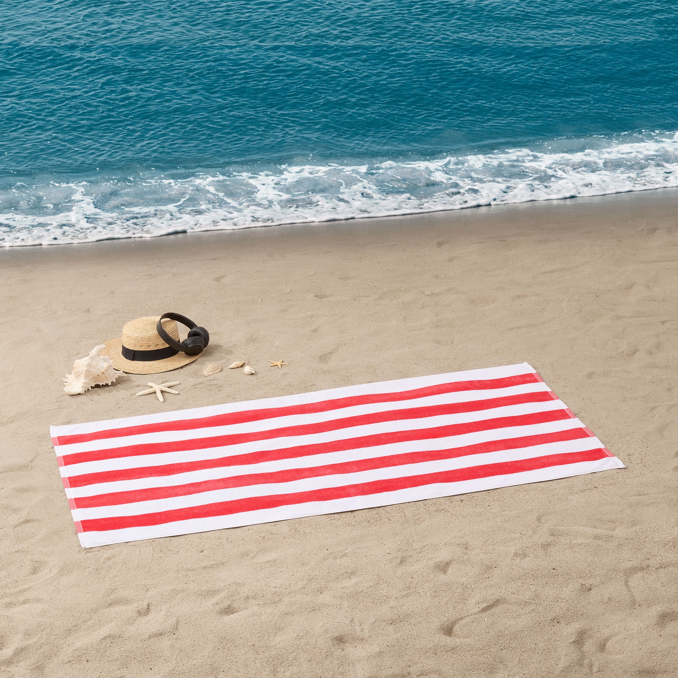 Mainstays Cabana Red Beach Towel, 58" x 28", Red
