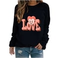 thumbnail image 2 of Meichang T-Shirt de la Saint-Valentin pour Femmes Mignon Cœur Graphique Hauts de Vacances Manches Longues Col Rond Sweat-Shirt Décontracté de Printemps, 2 of 3