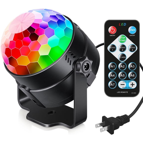1 PC Sound Activated Party Lights with Remote DJ Lighting, Disco Ball Strobe Stage Light for Home Room Dance Parties Birthday Karaoke Stocking Stuffers New Years Eve Halloween Christmas Decorations