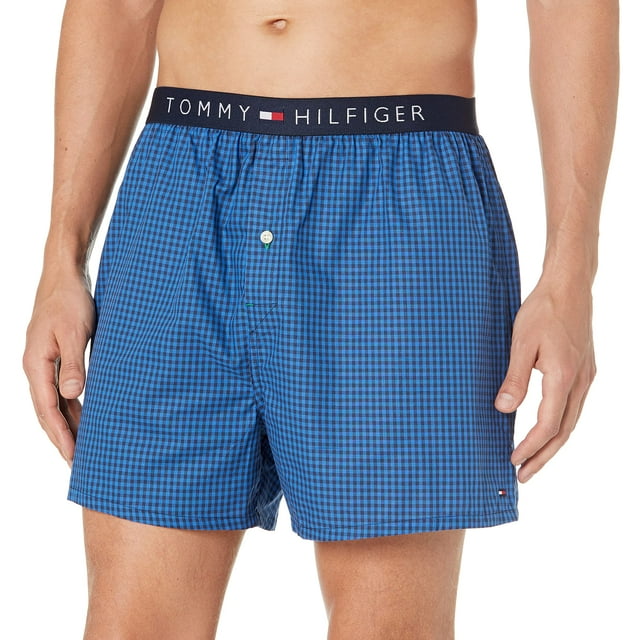 Ropa interior tipo bóxer Tommy Hilfiger tejida para hombre, color azul índigo
