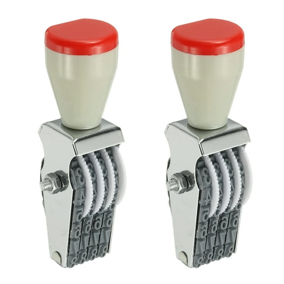 Uxcell 4 Digit Number Roller Stamp, 2Pcs Adjustable Rubber Stamp Symbol Office Date