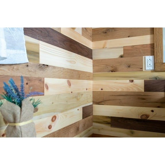 Vintage Harvest Premium Artisan Wood Wall Planks – Assortment of Wood including Walnut, Cherry, White Oak, Mineral Poplar and Ash, DIY Accent Wall (10 Square Feet)