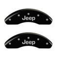 thumbnail image 2 of MGP 4 Caliper Covers Engraved Front JEEP Engraved Rear JEEP Grill logo Black finish silver ch Fits select: 2019 JEEP CHEROKEE LIMITED, 2014-2018 JEEP CHEROKEE LATITUDE, 2 of 6