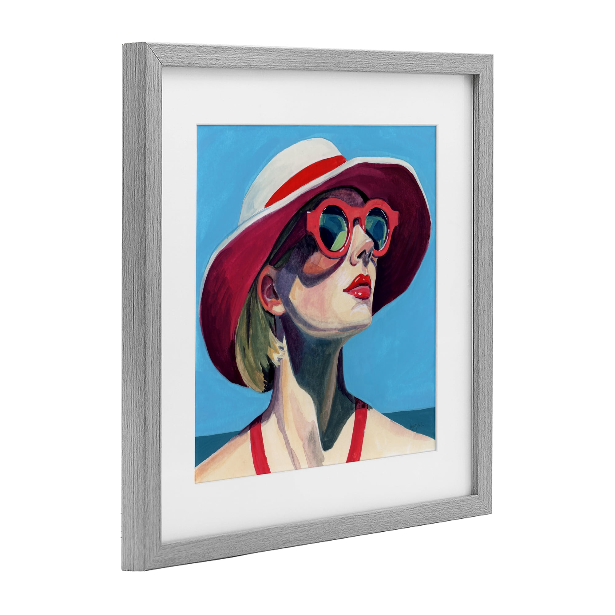 Stupell Industries Vacation In Style Gray Framed Print Under Glass, design by Kate Jarvik Birch