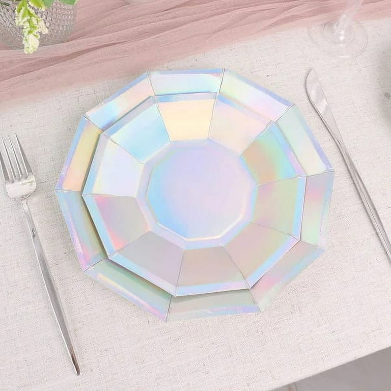Iridescent dinner plates deals