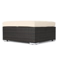 thumbnail image 6 of GDF Studio Avianna Outdoor Wicker Ottoman with Cushion, Multibrown, Beige, 6 of 9