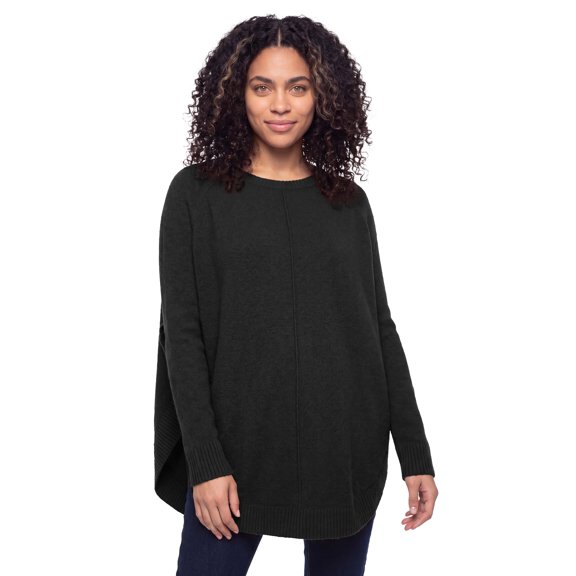 Ellos Plus Size Scoopneck Long Sleeve Pullover Poncho Sweater