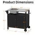 thumbnail image 3 of TORVA All in One Outdoor Grill Cart with Sink,Cabinet and Cover, 42 inch Freestanding Modular Kitchen Sink Station in 304 Stainless Steel&HDPE, All Weather Use BBQ Table, Black, 3 of 7