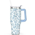 thumbnail image 2 of 40oz Fashion Leopard Pattern Stainless Steel Flip Straw Tumbler Spill Proof Travel Cup Double Wall Vacuum Insulated Coffee Mug with Top Handle, 2 of 6