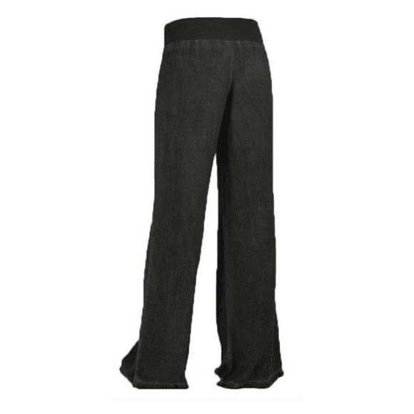 Sonducket Pantalones vaqueros sueltos para mujer Pantalones elásticos de cintura media y pierna ancha Prendas para la parte inferior del cuerpo negro 5XL