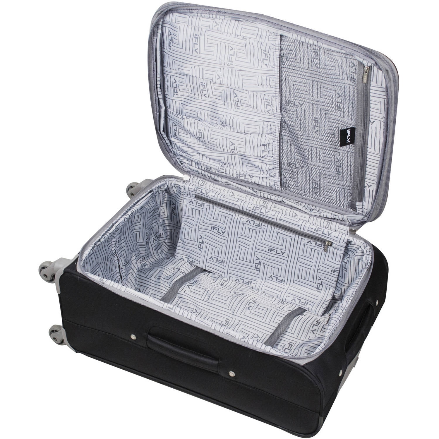 Carry On Luggage Spinner Suitcase Soft Side Zippered Shoe Pockets Straps 24 Inch 61623329299 eBay