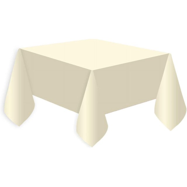 54" x 72" Rectangle Disposable Plastic Table Covers Wipe Clean Party Table Cloth Covers (Beige)