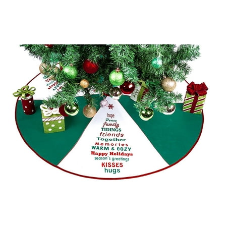 Green White Tree Skirt With Greetings 36 Christmas Green White Tree Skirt With Greetings 36 Christmas By Imperial Home