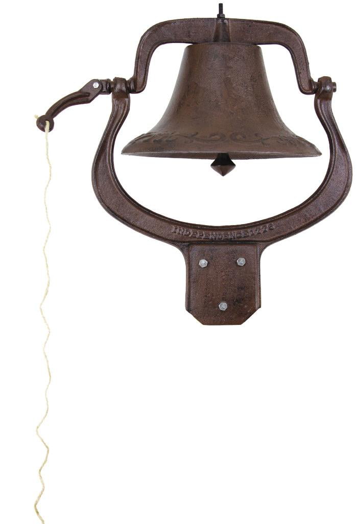 Black Large Outdoor Farmhouse Style Bell Cast Iron Dinner School Bell Antique 