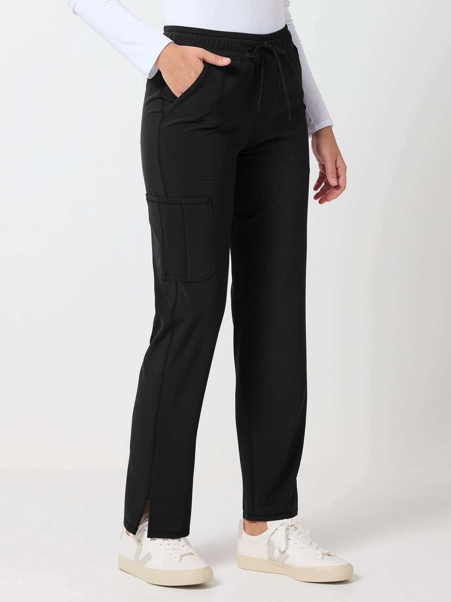 Scrubstar Performance Women’s Antimicrobial Drawstring Cargo Straight Leg Scrub Pant, Sizes XS–3XL
