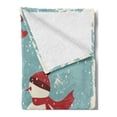 thumbnail image 2 of Christmas Soft Flannel Fleece Throw Blanket, Snowman and Woman Romantic Couple in Love Holding Hands Grunge Display, Cozy Plush for Indoor and Outdoor Use, 60" x 80", Seafoam Red Cream, by Ambesonne, 2 of 5