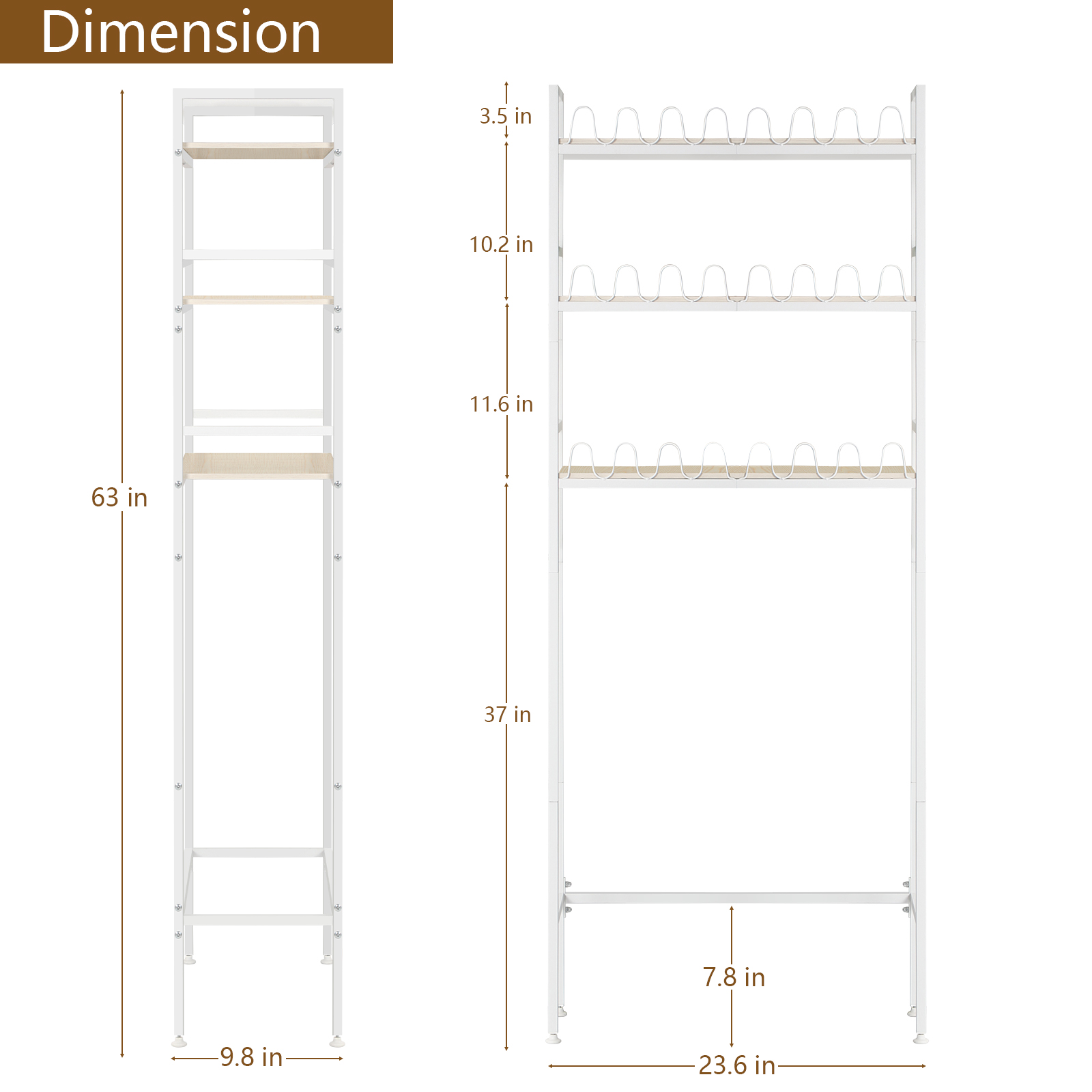 3-Tier Over The Toilet Storage Shelves Rack Heavy Duty Bathroom Organizer Metal