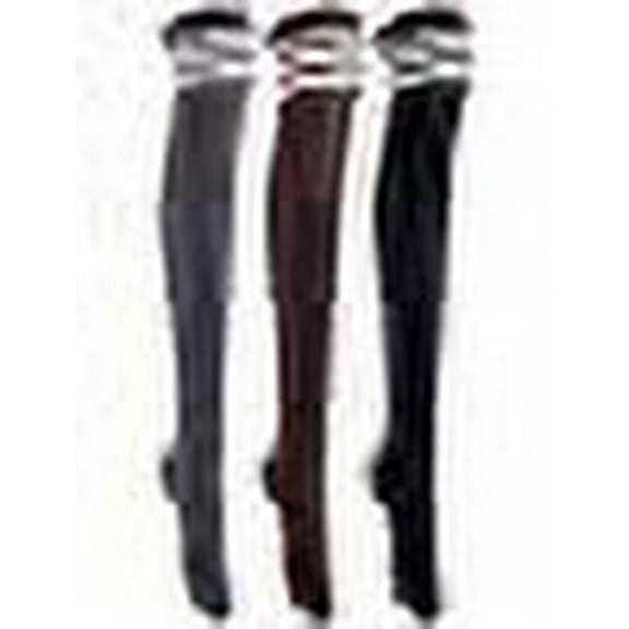 Lian LifeStyle Women's 3 Pairs Adorable Comfortable Soft Thigh High Over Knee High Cotton Socks Size 6-9 L1023Black,DarkGrey,Kakhi