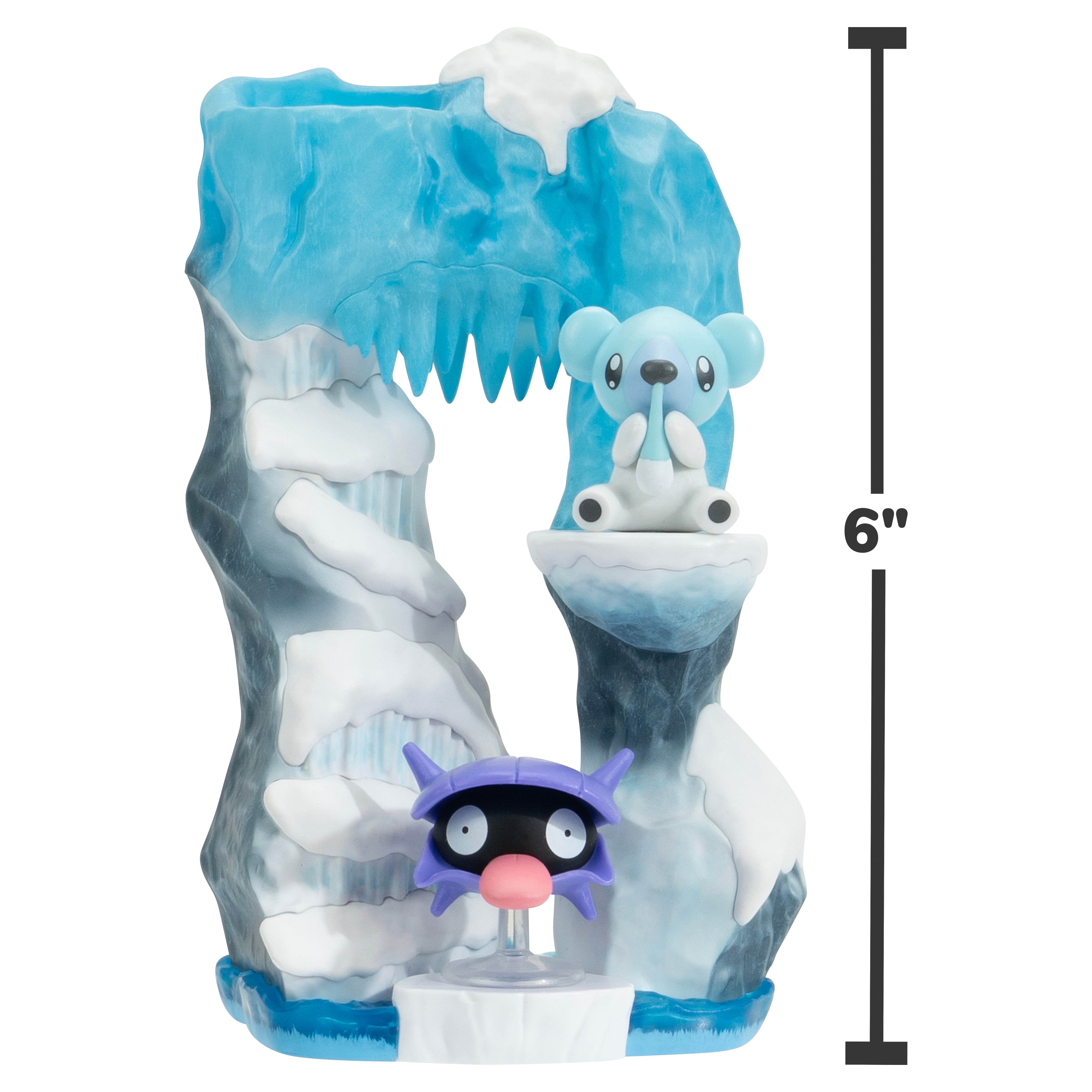 Pokemon Snowy Glacier Environment - 6 inch Multi-Level Display Set with Two 2 inch Battle Figures