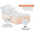 thumbnail image 4 of CCNY Wrap Around Bed Skirt Three Quarter Peach Color 16" Drop Length Tailored Drop Easy to fit Adjustable Eastic Belt- Microfiber Bed skirt, 4 of 6