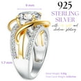 thumbnail image 7 of Hidden Gems Jewelry 4.02Ct Round  Two tone Cubic Zirconia Bow Solitaire Engagement Ring for Women  925 Sterling Silver  Size 5-10, 7 of 7