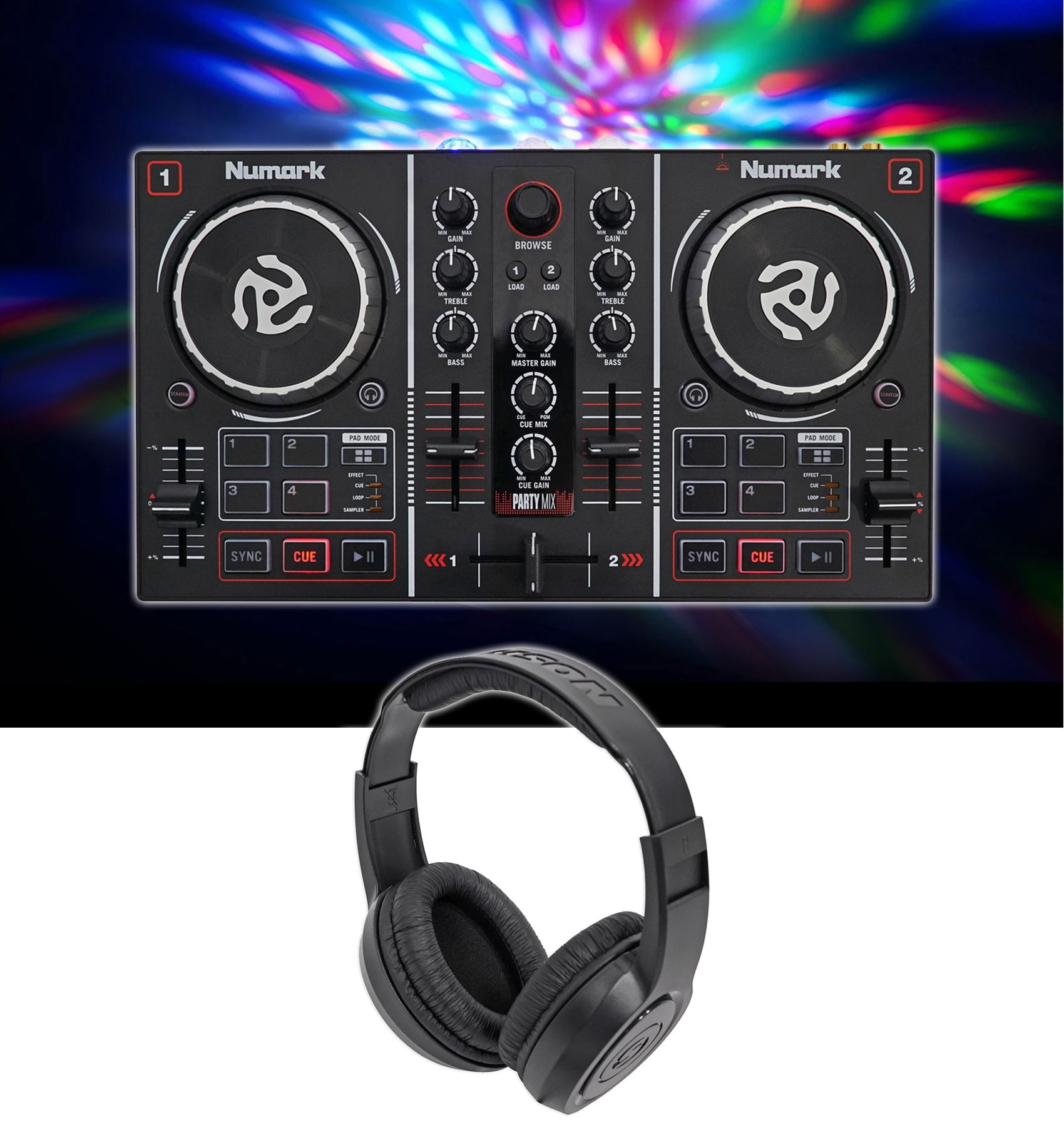 Numark Party Mix DJ Controller w/ Built In Light Show + Samson