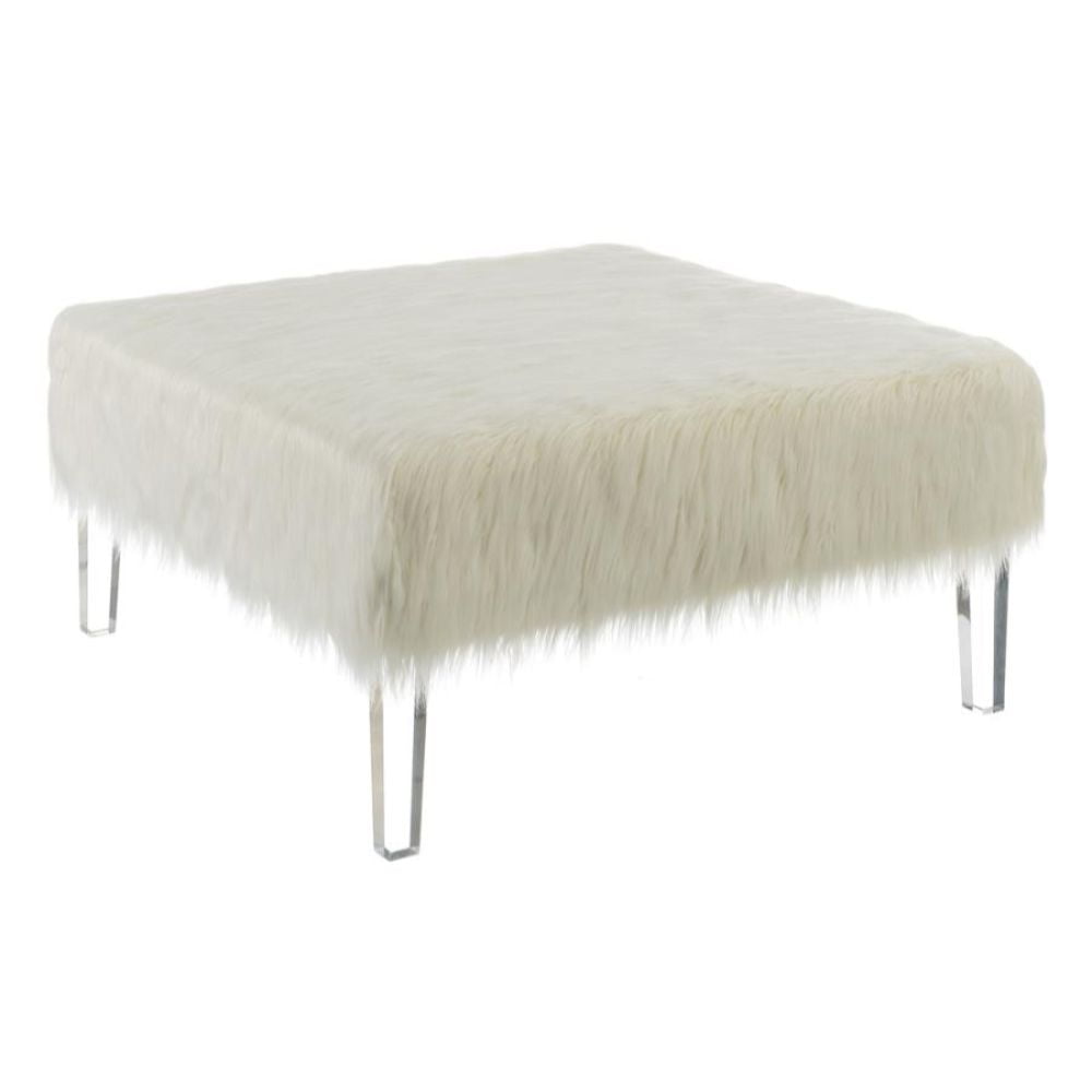 Ottoman with Acrylic Legs