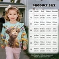 thumbnail image 2 of Xoenoiee Highland Cattle Butterfly Flower Print Sweatshirt for Girls Ruffle Pullover Top Casual Long Sleeve Shirt Kids Crewneck Sweater Streetwear, Size 1-2 Years, 2 of 7