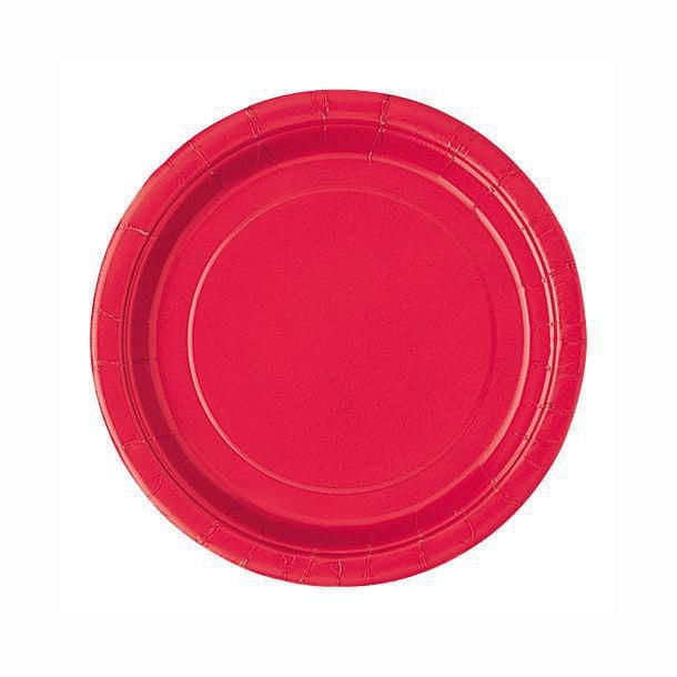 Ravissantes assiettes à dessert rondes rouges 17,8 cm, 24 carats 24 carats, diamètre : 7"