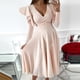 thumbnail image 3 of Otoño e invierno mujeres sexy cuello en V sólido adelgazante manga larga volante dibujar vestido de fiesta Fridja  NMB3316, 3 of 8