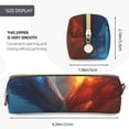 thumbnail image 3 of Disketp Red And Blue Fire Dragon E Estuche de Lápices de Cuero con Cierre, Estuche Compacto para Papelería, Bolígrafos y Accesorios Pequeños, 3 of 7