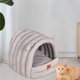 thumbnail image 1 of Cueva con capucha Cama para gatos Tienda para perros Parte inferior antideslizante Cojín autocalentable Casa de mascotas cálida decorativa para dormir , Azul grisáceo gris azul Salvador gato de cama, 1 of 10