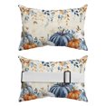 thumbnail image 2 of Pack of 2 Outdoor Lumbar Pillow Covers 12x20 Inch, Thanksgiving Pumpkin Waterproof Throw Pillow Covers Set, Fall Blue White Orange Plants Indoor&Outdoor Decorative Cushion Cases for Patio Porch Car, 2 of 7