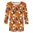 thumbnail image 6 of JTZGDY Baseball T-Shirts for Women Dressy Casual Summer 3/4 Lenght Sleeve Round Neck Graphic Tunic Tees Tops Loose Oversized Soft Cotton Blouse Orange XXL, 6 of 6