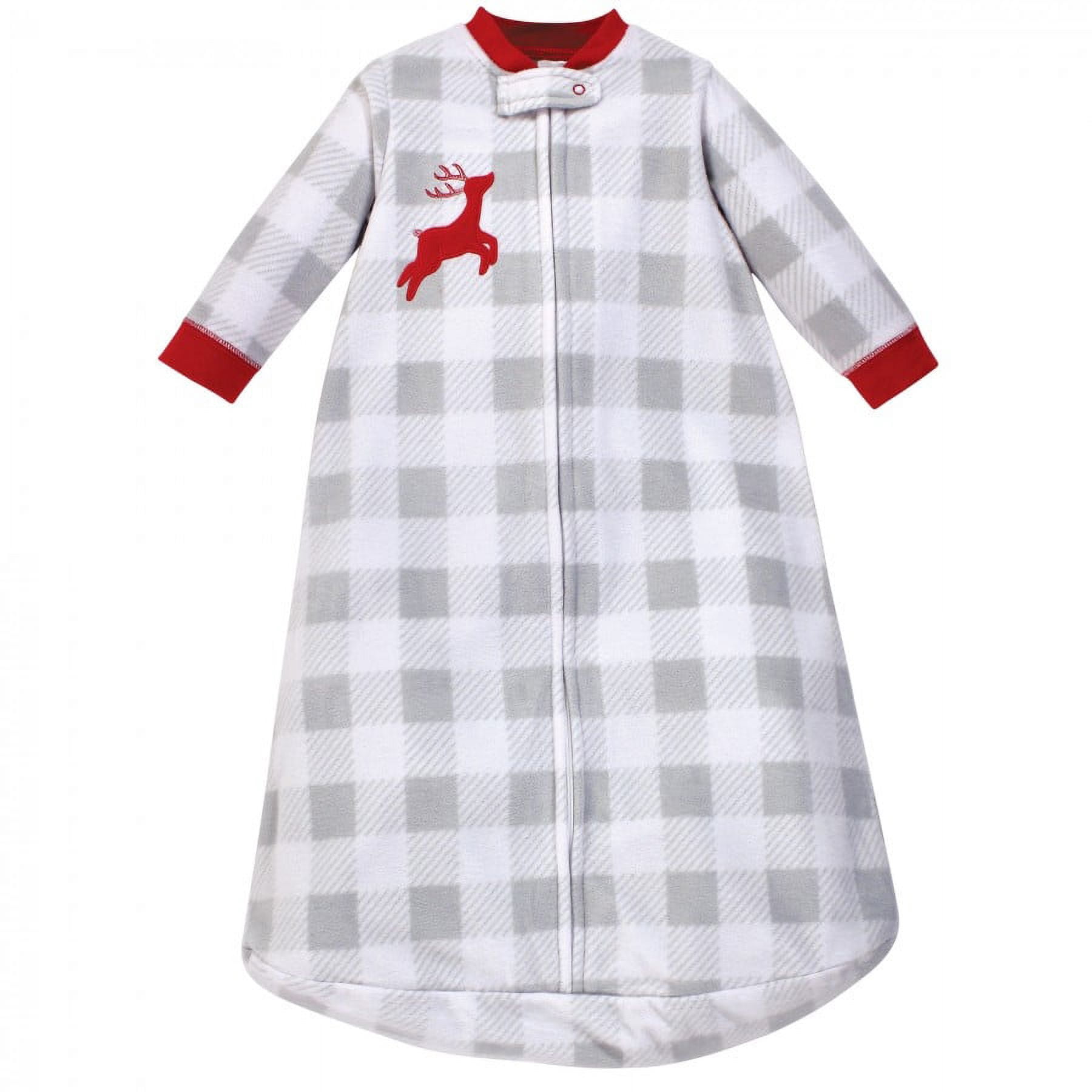 Hudson Baby Infant Long-Sleeve Fleece Sleeping Bag, Santas Sleigh, 0-9 Months