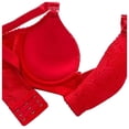 thumbnail image 4 of Loopsun Plus Size Bras for Women, Womens Solid Color Thickened Middle Decoration Bra Daily Bra Red 34, 4 of 5