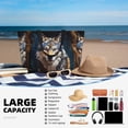 thumbnail image 4 of Large Beach Bags Water-resistant Sandproof - Oil Painting Tribal Wolf Cute Beach Tote Bags for Women with Zipper, 4 of 6