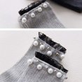 thumbnail image 3 of Calcetines de algodón para mujer calcetines con volantes calcetines de encaje con perlas de color sólido 11 Feliz Sencillez, 3 of 5