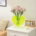 thumbnail image 6 of Heart Vase, Acrylic Flower Vase, Hangable Wall Vase, Green Aesthetic Vase for Decor, Modern Decorative Vase for Wedding, Living Room, Bedroom, Table, Office, Housewarming Gift(Neon Green), 6 of 7
