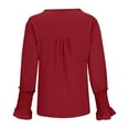 thumbnail image 5 of GigrtiJin Long Sleeve Shirts for Women V-Neck Solid Color Casual Loose Blouse Fashion Lightweight Loose Pullover Tops, 5 of 6