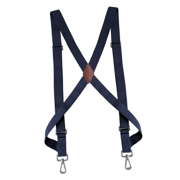 Men Women Suspender Heavy Duty Swivel Hooks Elastic X Type Unisex for Belt Loops Dark Blue