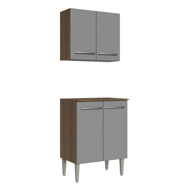 Kit Alacena Superior Y Gabinete Bajo Cocina Madesa Emilly G